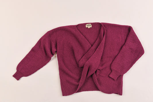 Merlot Magic Twisted Top Lightweight Sweater