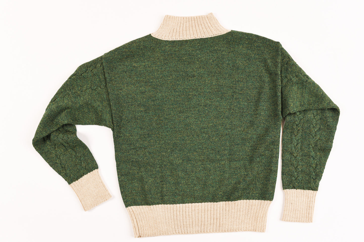Olive Drift Braided Turtleneck Lightweight Sweater