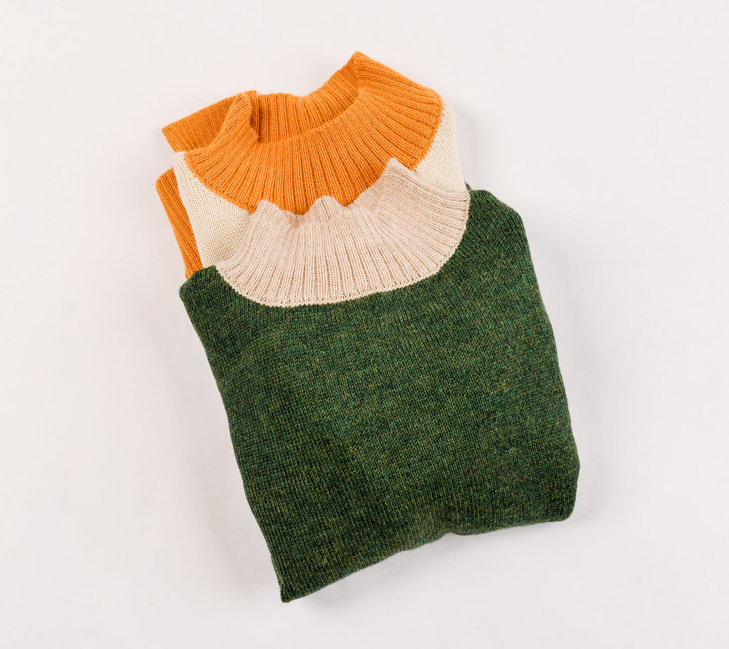 Olive Drift Braided Turtleneck Lightweight Sweater