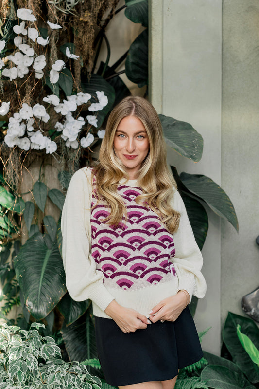 Seashell Fuchsia Frost Lightweight Sweater