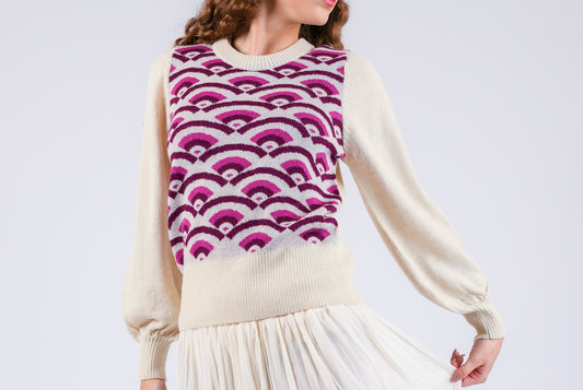 Seashell Fuchsia Frost Lightweight Sweater