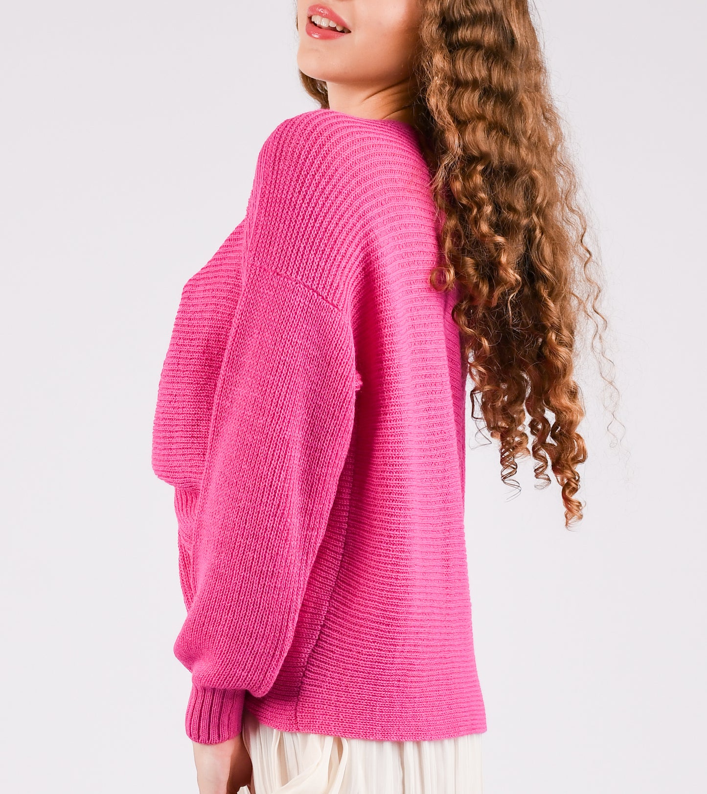 Radiant Dragon Fruit Twisted Top Sweater